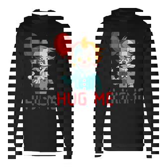 Horror Clown Creepy Halloween Costume Scary Hug Me Clown Long Sleeve T-Shirt - Thegiftio