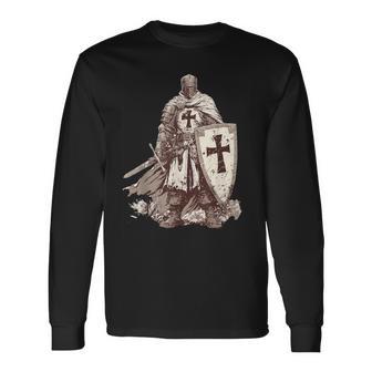 Hospitaller Knight Crusader Templar Medieval Long Sleeve T-Shirt - Thegiftio UK