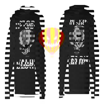 Hot Air Balloon Scary Ballooning Halloween Graphic Long Sleeve T-Shirt | Mazezy