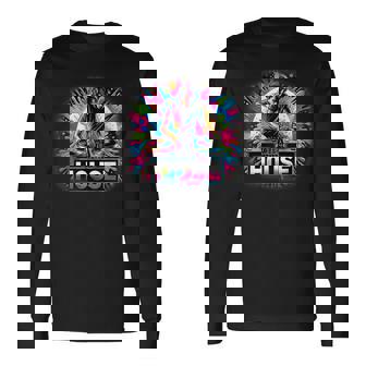 House Music Dj Camisaibrante Colorido Edm Rave Festival Camiseta de manga larga - Regaloses