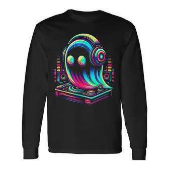 House Music Festival Ghost Optical Edm Rave Deejay Long Sleeve T-Shirt - Thegiftio UK