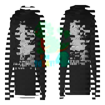 Hoy Cumplo 4 Años Dinosaurio T-Rex Niños Cuarto Cumpleaños Camiseta de manga larga - Regaloses