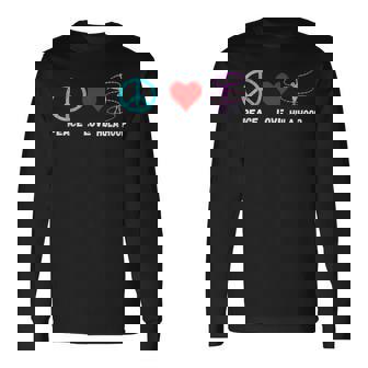 Hula Hoop Dancing Peace Love Hooper Hooping Dancer Long Sleeve T-Shirt | Mazezy