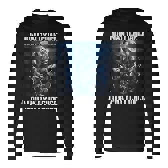 Human By Chance Alpha By Choice Wolf Moon Forest Pack Long Sleeve T-Shirt - Thegiftio