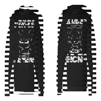 Humourimple Chat Mignon Grognon Drole J'aime Pas Les Gens T-shirt à manches longues - Cadeauxyz