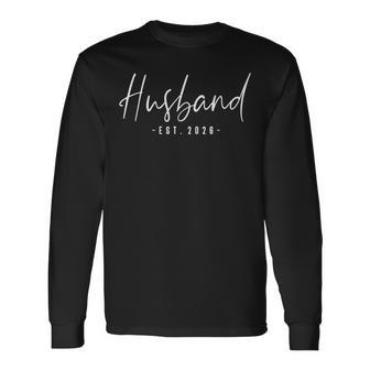 Husband Est 2026 Just Married Honeymoon Wedding Couple Long Sleeve T-Shirt - Monsterry