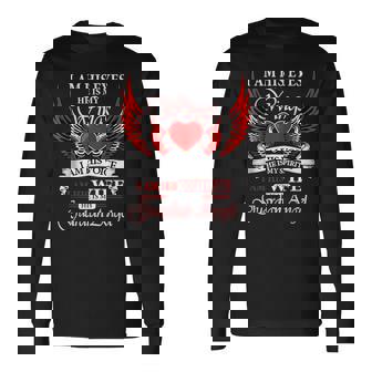 My Husband Is My Guardian Angel In Heaven Memory Memorial Long Sleeve T-Shirt | Mazezy