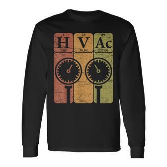 Hvac Periodic Table Elements Hvac Technician Retro Hvac Tech Long Sleeve T-Shirt | Mazezy