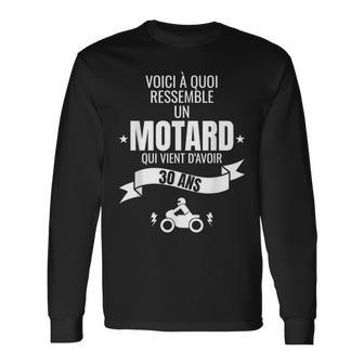 Idée Cadeau Pour Un Motard Humour Homme Original 30 Ans T-shirt à manches longues - Cadeauxyz