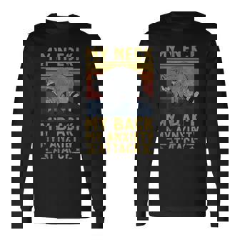 Il Mio Collo La Miachiena Il Mio Attacco Di Ansia Procione Meme Divertente Maglietta a maniche lunghe - Novitaregali