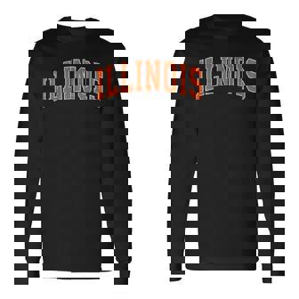 Illinois Il Vintage Athletic Sports Style 80S 90S Long Sleeve T-Shirt - Monsterry