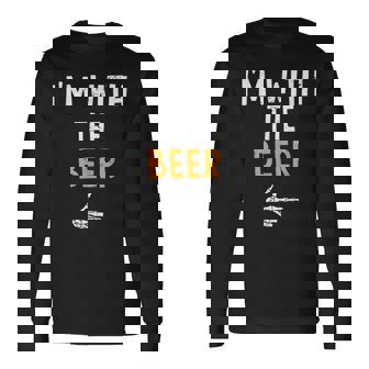 I'm With The Beer Costume Halloween Matching Couple Long Sleeve T-Shirt - Monsterry