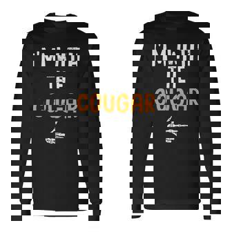 I'm With The Cougar Costume Halloween Matching Couple Long Sleeve T-Shirt - Thegiftio