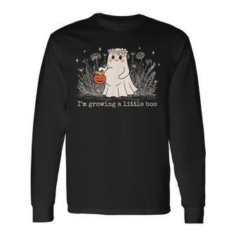 I'm Growing A Little Boo Halloween Pregnancy Announcement Long Sleeve T-Shirt - Thegiftio