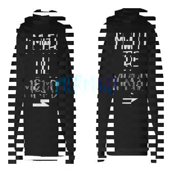 I'm With The Mermaid Lazy Mermaid Halloween Costume Long Sleeve T-Shirt | Seseable UK