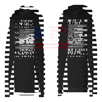 I'm Sexy And I Tow It Vintage American Flag Camping Long Sleeve T-Shirt - Monsterry