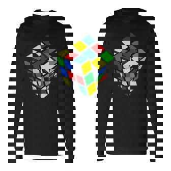 Impossible Rubik Rubix キューブポケット レトロ ゲームボーイ 長袖Tシャツ - Kawaiitshirt