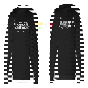 Inde Franceintage Battement De Coeur Drapeau Indien T-shirt à manches longues - Cadeauxyz