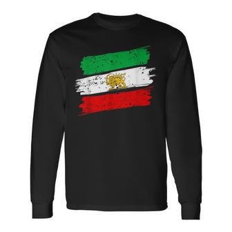 IranIran Lion Sun FlagPersianIran Flag Long Sleeve T-Shirt - Thegiftio UK