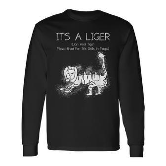 It's A Liger Lion And Tiger Mixed Bred For Its Skills Magic Long Sleeve T-Shirt - Thegiftio UK