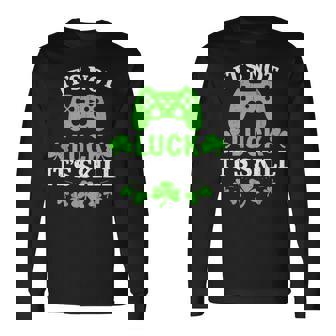 It's Skill Not Luck Lucky Gamer St Patrick Day Boys Long Sleeve T-Shirt | Seseable UK