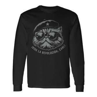 Iviva La Revolution Carl Cat Lover Feline Animal Long Sleeve T-Shirt - Thegiftio UK