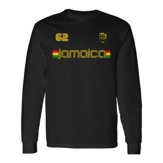 Jamaica 1962 Jersey Judah Lion Rasta Jamaican Flag Long Sleeve T-Shirt | Mazezy