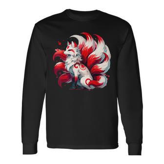 Japanischer Anime Fox Kitsune Nine Tails Langarmshirts - Geschenkecke