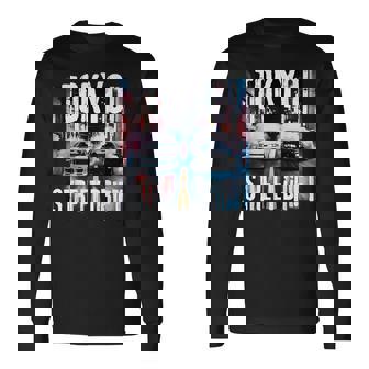 Jdm日本人ドリフトレースカー2台 東京ストリートドリフト夜 長袖Tシャツ - Kawaiitshirt