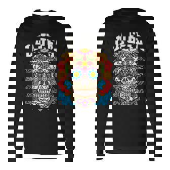 Jefa Día De Los Muertos Mexicougarkull Rockera Manga Larga Camiseta de manga larga - Regaloses