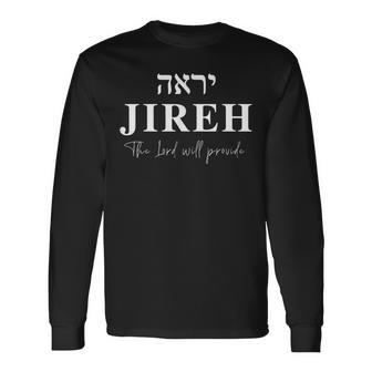 Jehovah Jireh The Lord Will Provide Hebrew God Small Black Long Sleeve T-Shirt - Thegiftio UK