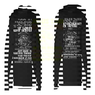 Jesus Said Go Fishing Fish Story Bible Angling Bass Fishing Long Sleeve T-Shirt | Mazezy