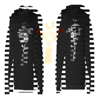 Jirafa Con Gafas Deol Áfricaafariimpáticas Jirafas Camiseta de manga larga - Regaloses