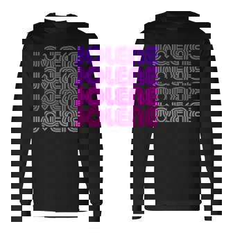 Jolene First Name Jolene Retro Pink Purple Love 80S Style Long Sleeve T-Shirt | Mazezy