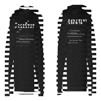 Jonathan Is A Legend Dictionary Definition Saying Long Sleeve T-Shirt | Seseable CA