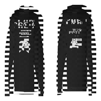 Jugador 1 Jugador 2 Ready Player 4 Cargando Embarazox Camiseta de manga larga - Regaloses