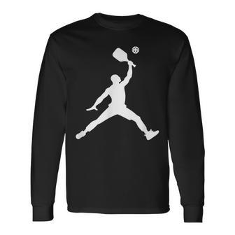 Jumping Man Pickleball Long Sleeve T-Shirt - Thegiftio UK