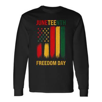 Junenth Freedom Day 1865 African American Pride Flag Long Sleeve T-Shirt - Thegiftio