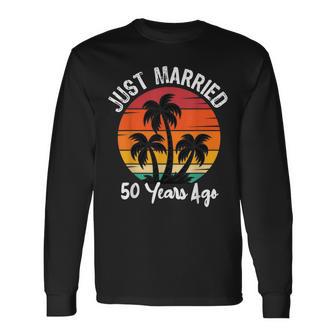 Just Married 50 Years 50Th Wedding Anniversary Cruise Long Sleeve T-Shirt - Thegiftio UK