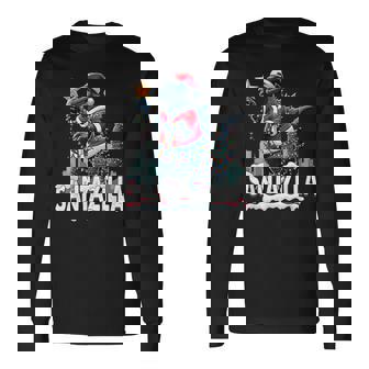 Kaiju Christmas Santazilla Japanese Monster Dinosaur Boys Long Sleeve T-Shirt - Monsterry