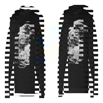 Kanagawa Japonés La Gran Ola Japonesa Ola Camiseta de manga larga - Regaloses