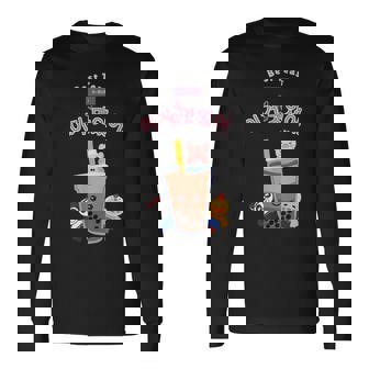 Kawaii Boba K-Pop バブルティーフレンズ ハングル 長袖Tシャツ - Kawaiitshirt