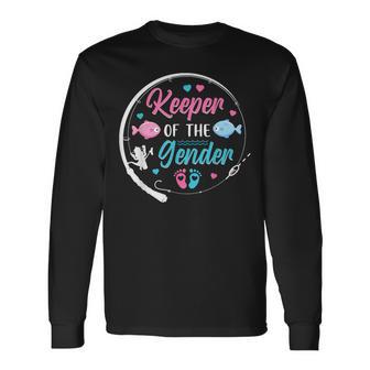 Keeper Of The Gender Fish Gender Reveal Family Party Long Sleeve T-Shirt - Thegiftio UK