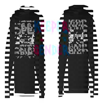 Keeper Of The Gender Pumpkin Halloween Baby Gender Reveal Long Sleeve T-Shirt - Thegiftio