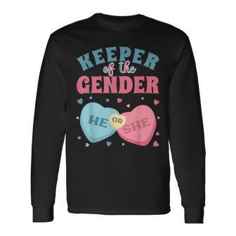 Keeper Of The Gender Reveal Baby Sweetheart Pink Or Blue Long Sleeve T-Shirt - Thegiftio UK