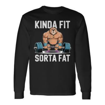 Kinda Fit Sorta Fat Gym Body Cute Bear Retro Long Sleeve T-Shirt | Seseable UK