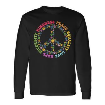 Kindness Peace Equality Love Hope Diversity Human Rights Long Sleeve T-Shirt | Seseable FR