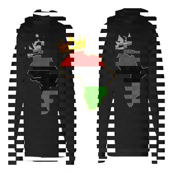 King Africa History Day Pride Melanin Africa Mapa Camiseta de manga larga - Regaloses