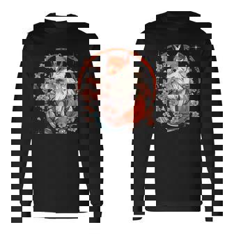 Kitsune Fox Anime Japonais Kawaii Renard Fleur Cerisier Fleur T-shirt à manches longues - Cadeauxyz