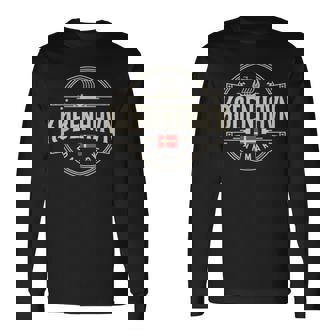København Danmark Denmark City Viking Ship Flag Long Sleeve T-Shirt - Monsterry